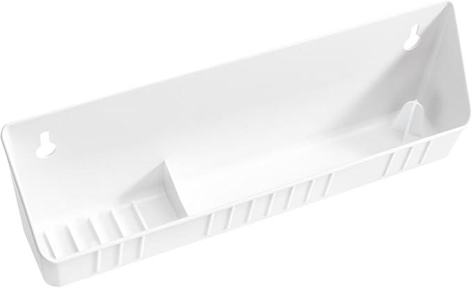 Rev-A-Shelf 11" Tip-Out Plastic Sink Trays for Kitchen and Bathroom Base Cabinet, Pack of 2 Pullout Vanity Shelf Home Organizer, White, 6572-11-11-52