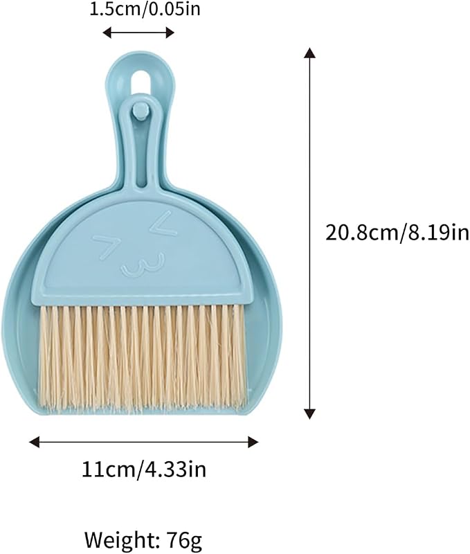 TAORANJU Small Broom and Dustpan Set, Portable Mini Dustpan and Brush Set, Lightweight Dust Pan and Brush Set, Desktop Cleaning Supplies for Tabletop, Keyboard, Small Space and Pet Areas