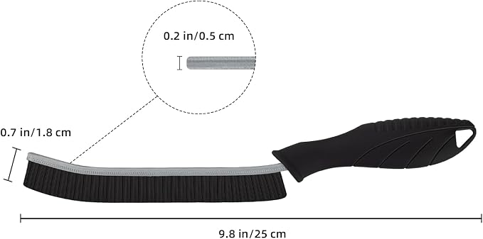 FOOGWEE Hard Bristle Crevice Cleaning Brush - Cleaning Tools for Household Use, Multifunctional Gap Cleaning Supplies for Kitchen, Bathroom, Toilet, Window, Vehicle, Faucets, Grout, Home (Black)