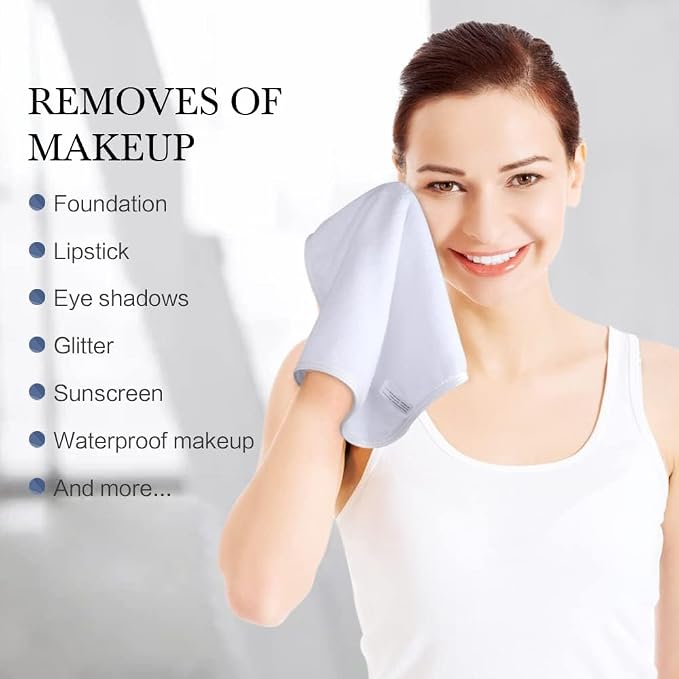 SINLAND Microfiber Facial Cloths Fast Drying Washcloth 12inch x 12inch Absorbent Face Wash Cloth Soft Makeup Remover Cloths
