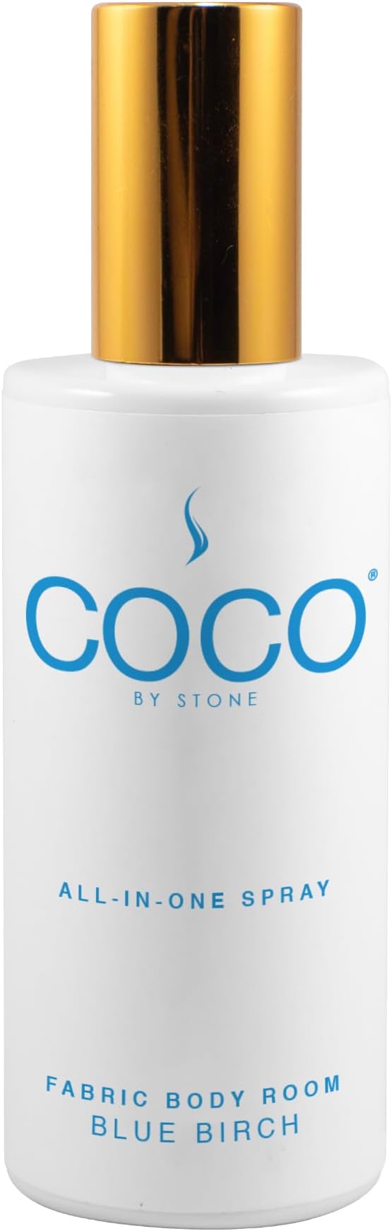 COCO by Stone 5oz All-in-One Spray Blue Birch Fabric & Room Mist | Shake-and-spray formula for fabrics, pillows, cloth & rooms with a refreshing Blue Birch fragrance. Vegan & cruelty-free.
