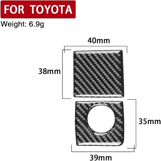 Real Carbon Fiber Trim for Toyota Camry Accessories | for 2012 2013 2014 Co-Pilot Storage Box Stitch Frame Sticker Interior Thick Overlay Decal