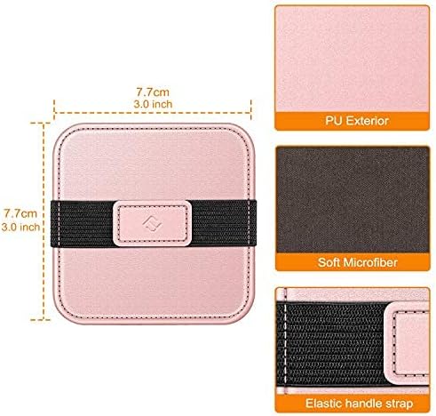 Fintie Screen Cleaning Pad, [4 Pack] Soft Cloth Car Phone Screen Cleaner | Microfiber Wipe Cleaning with Elastic Strap for iPad, iPhone, MacBook, Tablets, Laptop, Monitor (Shades of Blue)