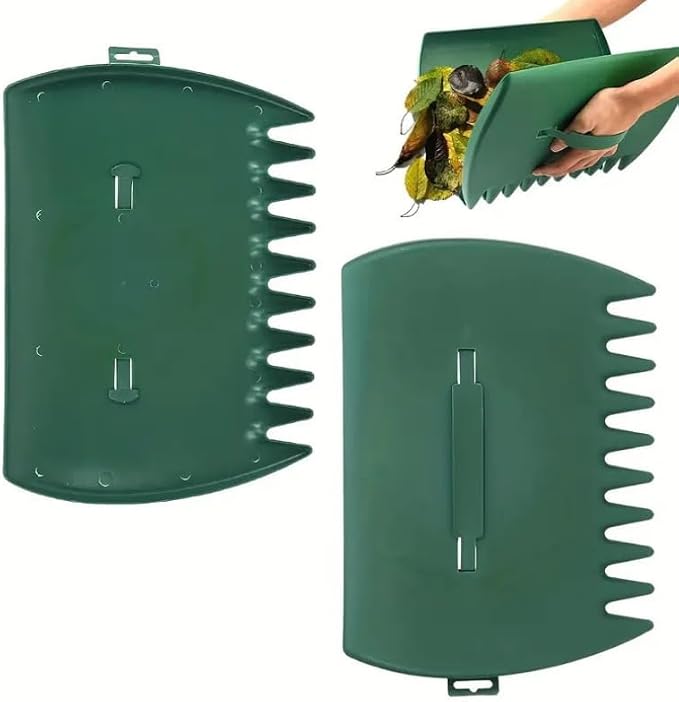 2-piece handheld leaf scraper, quick lawn removal and collection of fallen leaves from gardens and yards, handheld rake for picking up fallen leaves, grass clippings, and garbage