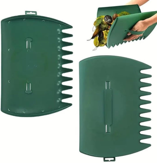 2-piece handheld leaf scraper, quick lawn removal and collection of fallen leaves from gardens and yards, handheld rake for picking up fallen leaves, grass clippings, and garbage