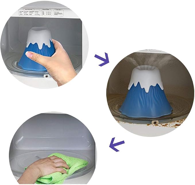 ZOSTLAND Volcano Microwave Cleaner- Microwave Oven Steam Cleaner,High Temperature Steamer Easily Crud in Minutes Steam Cleans and Disinfects with Vinegar and Water for Kitchen (Blue)