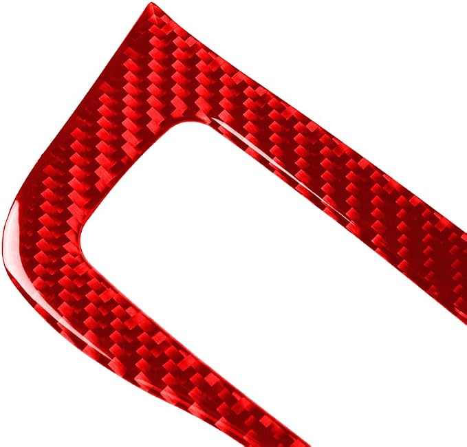 Red Real Carbon Fiber Trim for Tesla Accessories | for Model 3 2017-2022 / Model Y 2020-2024 Door Lifting Control Window Switch Panel Sticker Interior Thick Overlay Decal