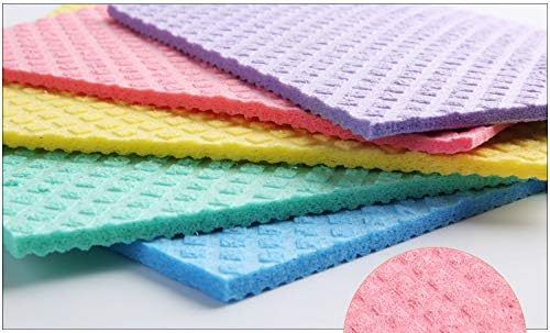 Reusable Cleaning Cellulose Sponge Cloths Absorbent Wipes Clean Kitchen Car Dish Eco-Friendly Dishcloth Hand Towel Auto - 1pack (5pcs)