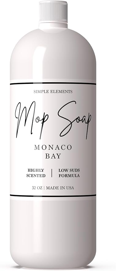 Mop Soap Highly Scented Fragrance, Long Lasting Luxury Floor Cleaner for Hardwood, Tile, Laminate & Stone, Low Suds No Residue Formula, All Mop Types, Made in USA, 32oz Monaco Bay Fragrance