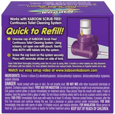 Kaboom Scrub Free! Continuous Clean Toilet Cleaning Refill Tablets (2 Count Per Package) *Refill Tablets Only.