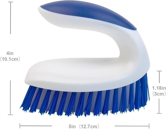 CELOX Stiff Bristle Brush for Cleaning, Hard Bristle Brush for Carpet Cleaning, Blue