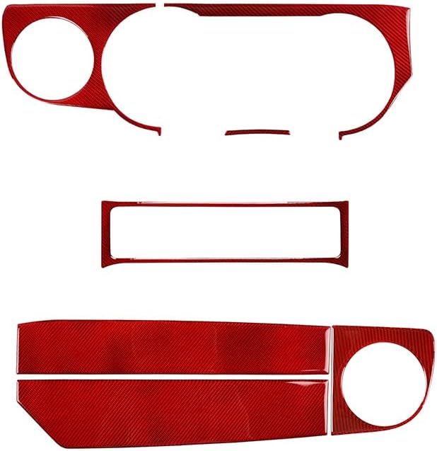 Real Carbon Fiber Trim for Ford Mustang Accessories | for 2009 2010 2011 2012 2013 2014 Central Console Instrument Panel Interior Thick Overlay Decal