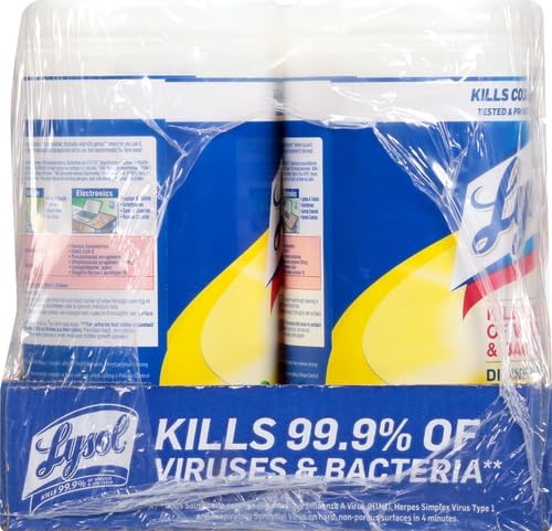 Lysol Disinfectant Wipes, Multi-Surface Antibacterial Cleaning Wipes, For Disinfecting and Cleaning, Lemon and Lime Blossom, 80 Count (Pack of 4)