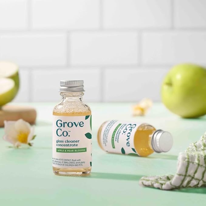 Grove Co. Multi-Purpose Cleaner Concentrate Refills, 6 x 1fl oz | Apple & Pear Blossom; 6 refills; Plant-based; No plastic waste; Ammonia & chlorine free; No Harsh Chemicals