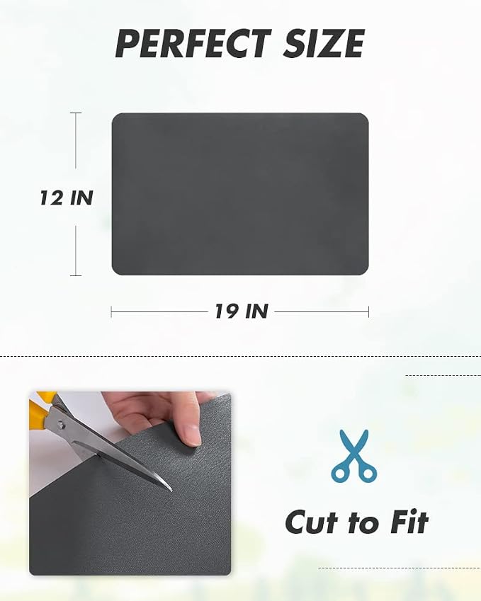 AMOAMI Coffee Mat Dish Drying Mat for Kitchen Counter-Bar Accessories, Hide Stain, Rubber Backed, Absorbent, Fit Under Coffee Maker, Espresso Machine, Pot, Dish Rack, 12"x19", Dark Grey