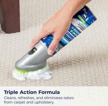 Carpet & Upholstery Foam Cleaner with Built-In Brush, Deep Cleaning Spray for Stains, Odor Removal & Fabric Refresh – 12 oz Easy-Use Foam for Home, Car Interior, Sofa & Rugs