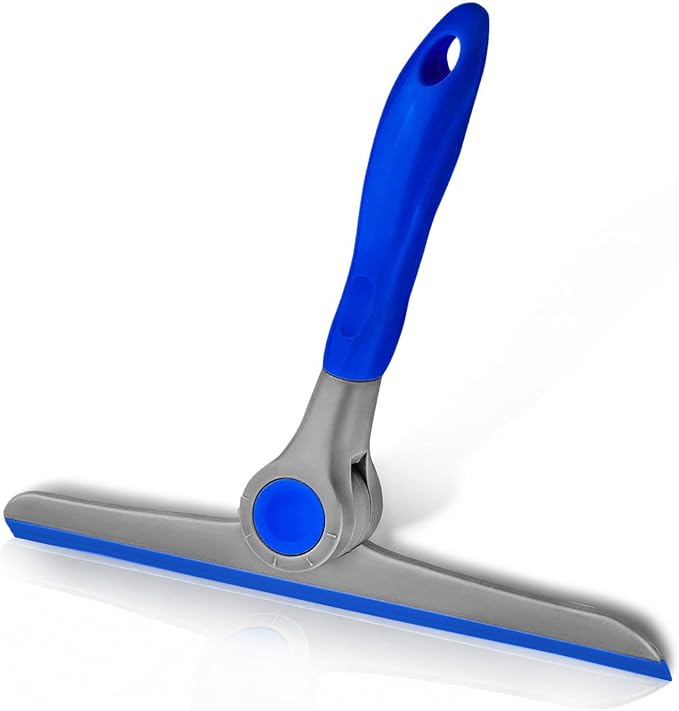 DSV Standard 10" Heavy Duty Blue, Grey Window Cleaning Squeegee, Handheld Squeegee for Glass Doors, Windows, Car Windshields & More