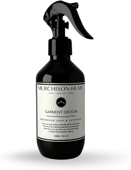 Murchison-Hume Garment Groom Fabric Spray & Stain Remover | Natural Dry-Cleaning Alternative | Odor Eliminator + Wrinkle Release | Refreshes Clothes Between Wears | Rosewood Leaf & Lavender|