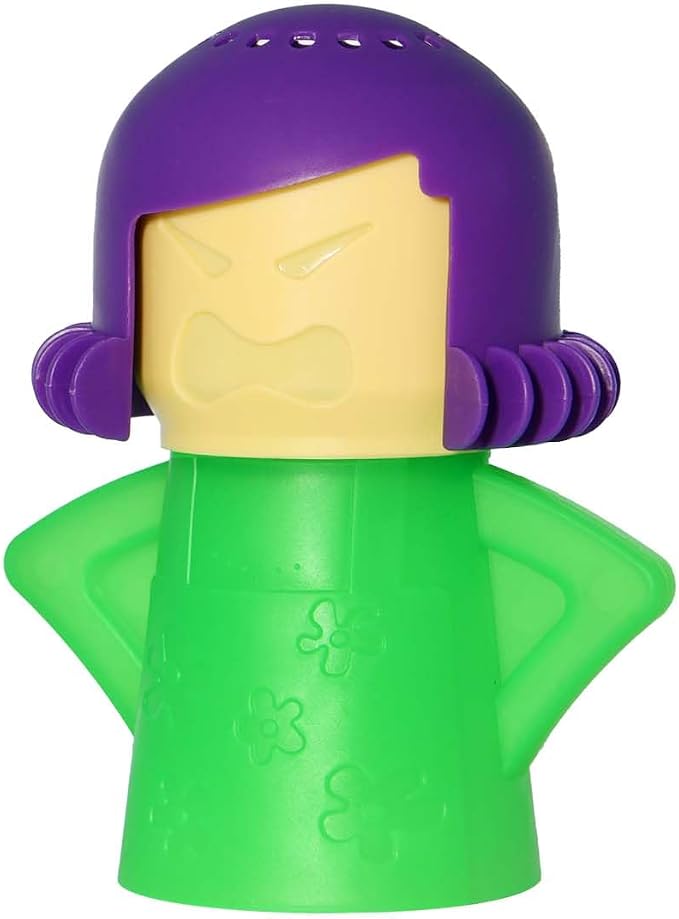 Angry Mama Microwave Cleaner - Microwave Steam Cleaner for Inside, Steam Disinfects with Vinegar/Water(Green)