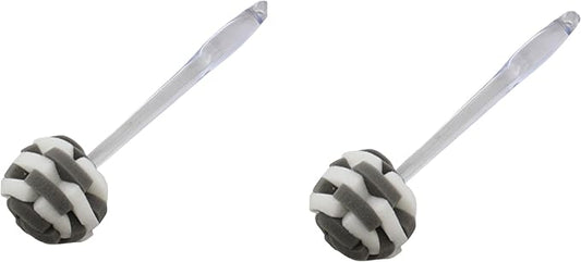 Glass Sponge Dish Brush with Handle – 11.5" Puff Head Kitchen Cleaning Brush for Glasses, Bottles, Dishes & Vases – Soft Layered Sponge with Ergonomic Clear Handle