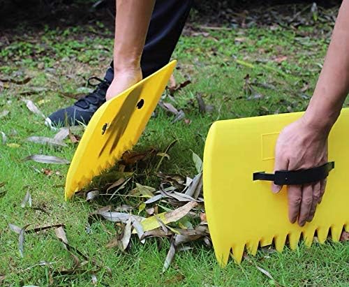 G-BAR Leaf Grabber Set Paw Handheld Hazelnut Leaf Scoop Fast Lawn Remove Fallen Collection Great Tool Lawn Claw Leaf Blade Used to Pick Up Leaves, Grass Clippings, Trash (Yellow)