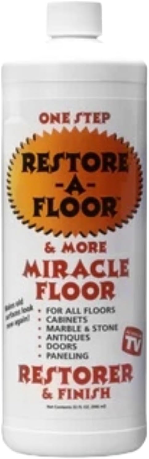 All Floor Types Restorer & Finish | High Gloss & Wax Wood Floor Polish for Hardwood, Laminate, Vinyl, Tile, Marble | Fills Scratches, Protects & Shines | 32 fl oz