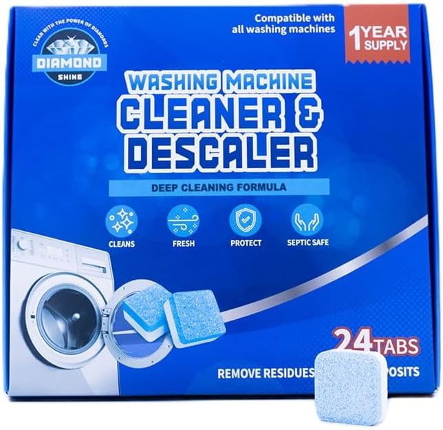 Diamond Shine Appliance Cleaner Bundle, 72 Tablets Total – Dishwasher, Garbage Disposal & Washing Machine Descaler Tabs – Septic Safe, Deodorizing, 1-Year Supply