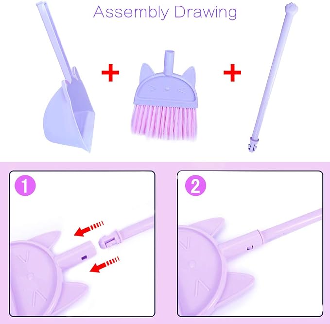Kids Mini Broom Toy Cleaning Set Combo for Boy Girl Toddler Play Toys…