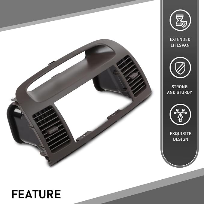 G-PLUS Center Dash Trim Radio Bezel w/Ac Air Vents Compatible with Toyota Camry 2002-2006 Dashboard Radio Panel (Brown ABS Plastic)