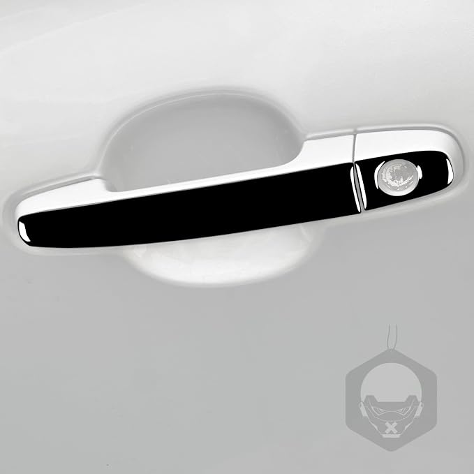 Glossy Bright Piano Black Car Outer Door Pull Handle Panel Scratch Protector Decorative Strip Sticker Exterior Trim Compatible with Toyota Corolla 2009 2010 2011 2012 2013 Auto Trim Accessories