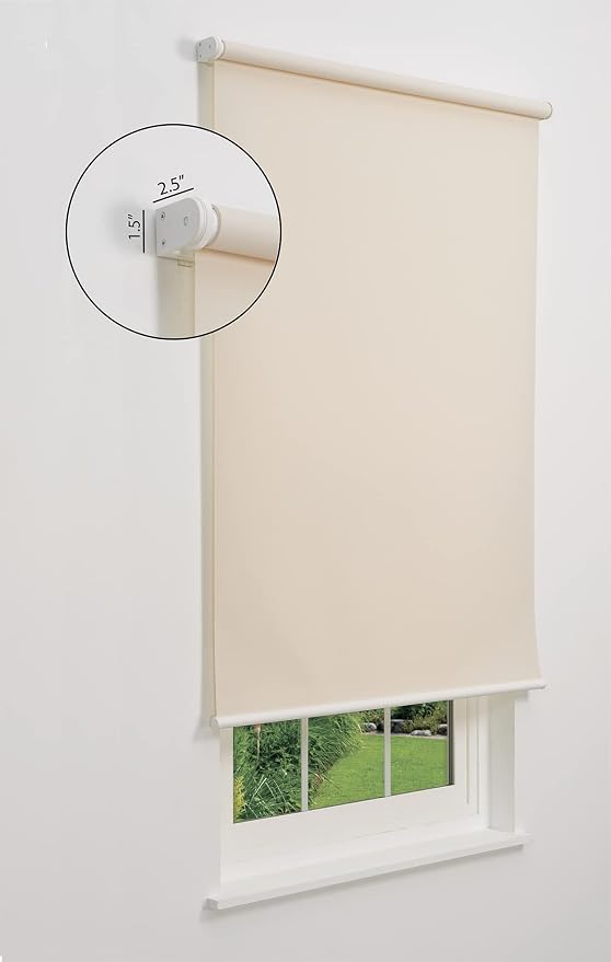 Linen Avenue Cordless 1% Solar Screen Standard Roller Shade, Fawn 50 1/2 W x 78 H (Arrives 1/4" Narrower)