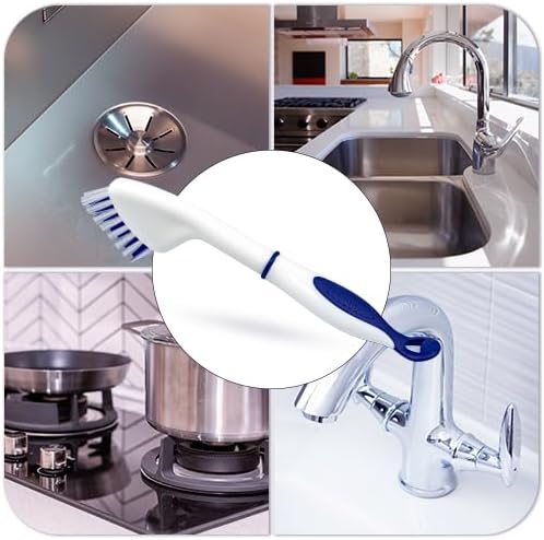 Floor Scrub Brush with Long Handle - 53" Deck & Grout Cleaner Brush Set for Tile, Marble, Stone, Bathroom, Patio, Garage, Deck & Floor Cleaning