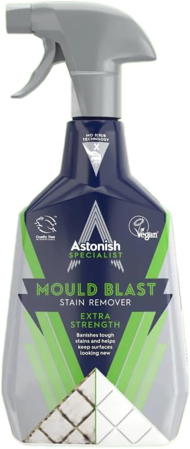 Astonish Apple Burst Household Cleaner - Shower Curtain, Shower Door, Bathroom Tiles - Hard Water Stains, Rust & Calcium Bathroom Cleaner - No Scrub, Cruelty Free Cleaning Supplies, 750ml Spray Bottle