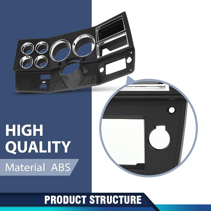 PIT66 Dash Bezel Storage Box Fit Chevy GMC Truck Blazer Suburban 1981-1983 | Dash Instrument Bezel with A/C Wiper Switch Hole Storage Box Compatible with Chevy GMC Truck Blazer Suburban 1981-1983