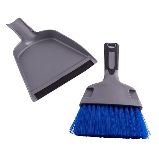 Helpmate Mini Dustpan and Brush HM93500 Small Dust Pan and Hand Broom Mini Broom and Dustpan Set Gray