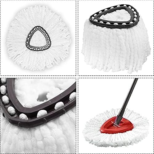 Tidy Monster 12 Pack Reusable Microfiber Mop Head Refill for Standard Universal Spin Mop, Anti-abrasive, No Scratch, Round Shape, Standard Size, White, Sealed Hard Floors