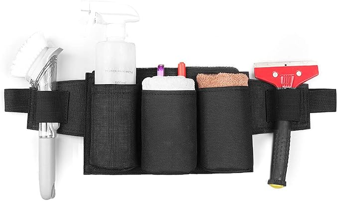 Tool Pouch, Waist Tools Bag Belt, Bottle Holster, Heavy Duty Working Tool Apron for Janitorial, Custodial, Housekeeping, Cleaning