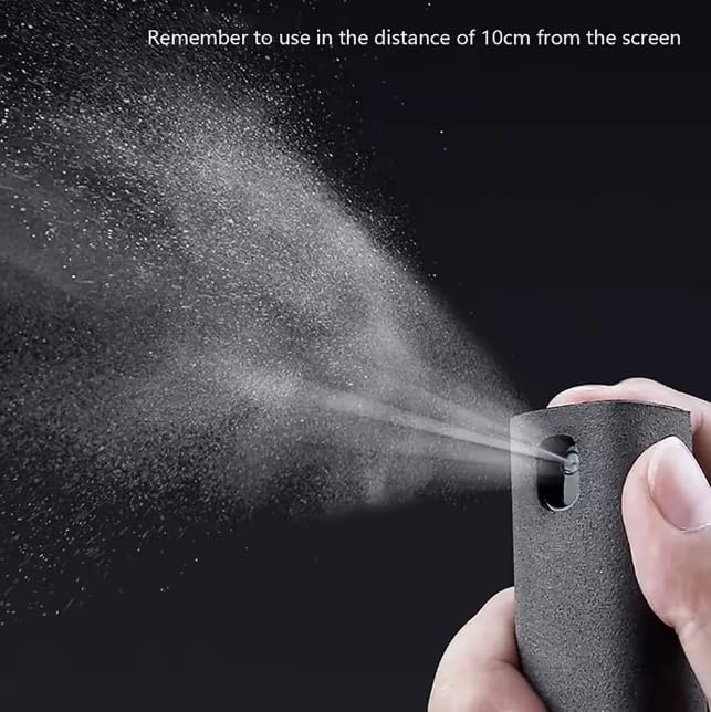 Screen Cleaner Spray Kit – 3-in-1 Detachable Design with Built-in 10mL Spray Bottle, Microfiber Cloth & Protective Shell – for Phone, Tablet, Laptop, Car Display & Touchscreens