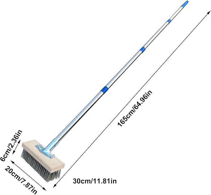 Concrete Scrubber Patio Scrubber Moss Algae Plant Stain Remover | Deck Scrub Brush Long Handle Outside Moss Remover Outdoor Scrubbing Tool Garage Cleaner for Patio Deck Garden Shower Wall