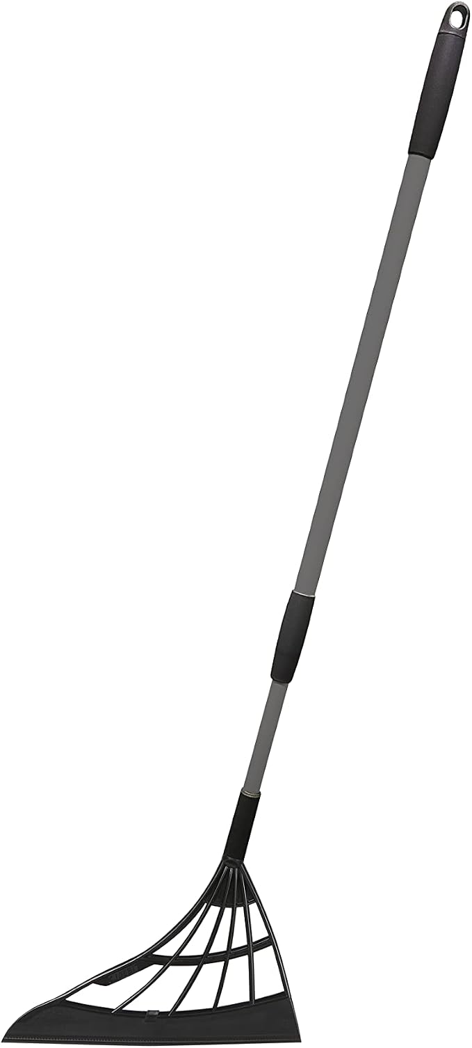 Original Broombi - All-Surface Silicone Broom, Squeegee, Pet Hair Remover - Smart Broom for Indoor Cleaning - Cleans Glass, Fine Dust, Hair, Liquids - for Smooth Floors, Rugs, Windows (Black)