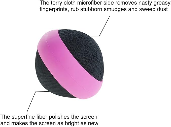 3 Pack Dual Action Touch Screen Glass Cleaner Cleaning Ball for iPad/Tablet/Smart Phone/Laptop/Computer/TV/Monitor Rose Red
