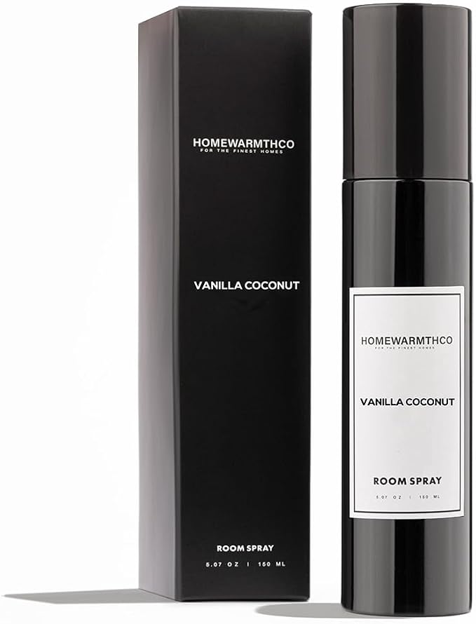 Vanilla Coconut Room Spray – 5.07 oz (150 ml) Scented Air Freshener Odor Eliminator Spray for Home, Office & Linen – Long-Lasting Linen Spray for Bedding, Pillows & Fabrics – Luxurious Home Fragrance