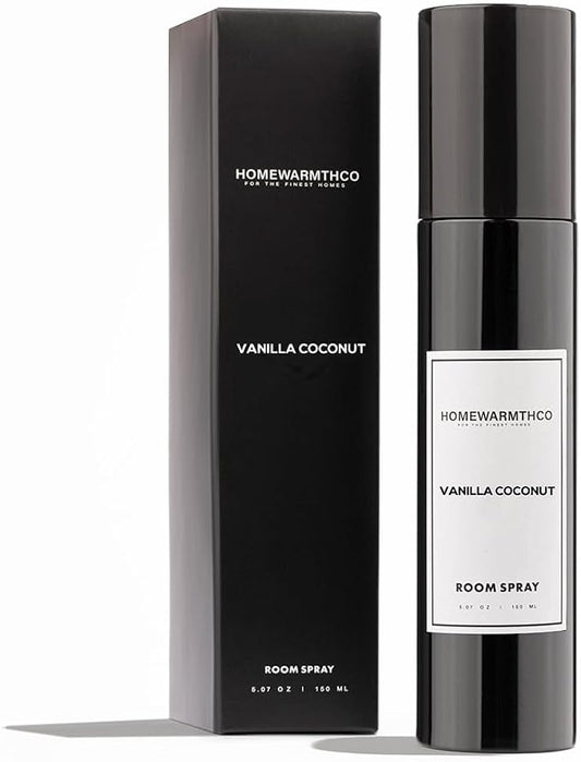 Vanilla Coconut Room Spray – 5.07 oz (150 ml) Scented Air Freshener Odor Eliminator Spray for Home, Office & Linen – Long-Lasting Linen Spray for Bedding, Pillows & Fabrics – Luxurious Home Fragrance