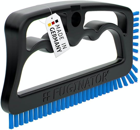 Fuginator Scrub Brush for Tile and Grout: Stiff Nylon Bristle Scrubbing Brush - Bathtub and Shower Scrubber for Floor Joints and Tile Seams - Cleaning Brush (Black/Blue)