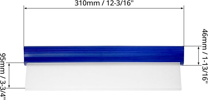 QWORK Car Squeegee, 2 Pack 12 inch Flexible Car Water Scraper Tool Silicone Window Squeegee for Car Or Home Use, Washing & Wiping Glass, Mirror & Shower Doors, Blue