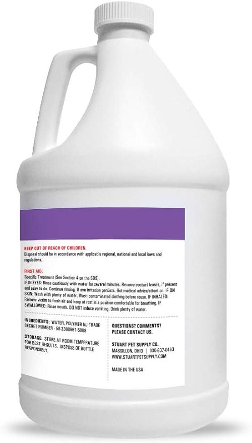 Stuart Pet Supply Co. Professional Strength Deep Clean (Gal.) 3X Carpet Cleaner Solution & Deodorizer, Concentrated Encapsulating Carpet Shampoo, Pet Odor & Dirty Carpet Cleaning Solution 128 fl oz.