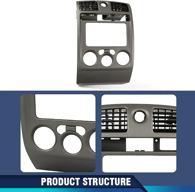PIT66 Radio Dash Bezel Trim Panel Fit Chevy Colorado GMC Canyon 2004-2012 | Radio Dash Bezel Trim Panel Compatible with Chevy Colorado GMC Canyon 2004-2012 Gray Dashboard Cover