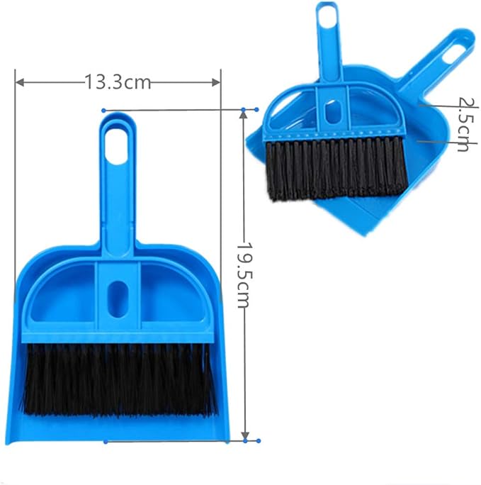 Mini Dustpan and Broom Set 1 Pcs Dustpan Brush Set Portable Plastic Brush Set (Blue) Used for Tool Brush Keyboard Home Kitchen Sweeper Table Desk Office
