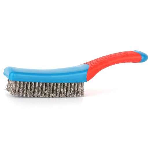 Wire Brushes for Rust Removal, Steel Wire Metal Brush for Cleaning Concrete | Paint Remover for Concrete & Grill Rust Remover with Ergonomic Handle (15.5x3.5cm)