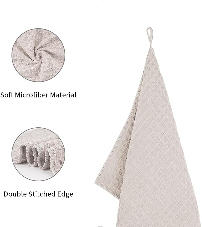 watchget Barista Micro Cloth 6 Pack, Microfiber Barista Cleaning Towels Microfiber Waffle Weave Kitchen Dish Cloth Coffee Bar Towel Coffee Machine Cleaning Cloth, Khaki(12"x12")